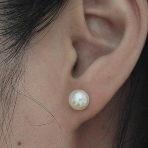 Real gold pearl earrings